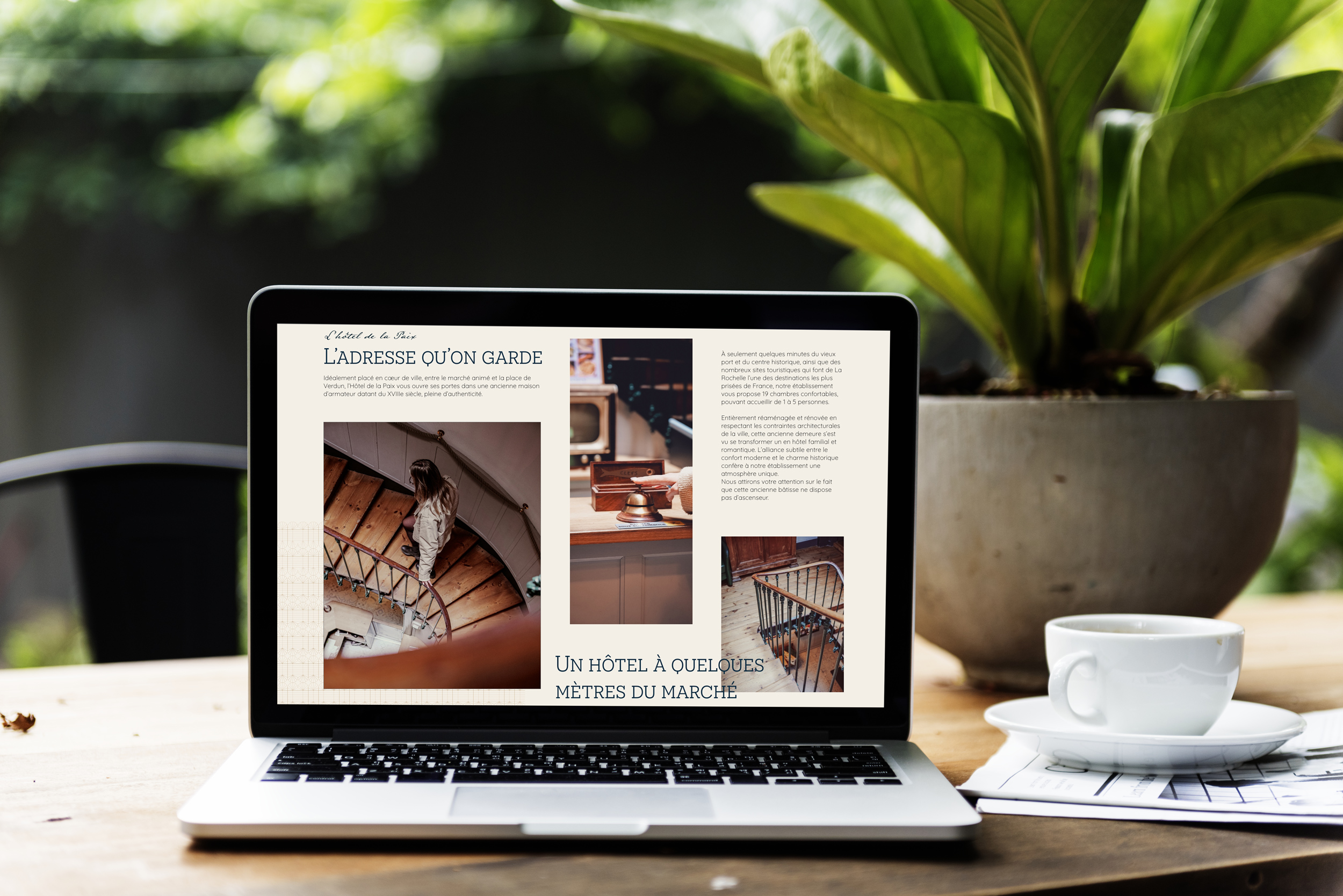 Projet de refonte du webdesign et rédaction SEO pour le site Internet de l'hôtel de la Paix à La Rochelle