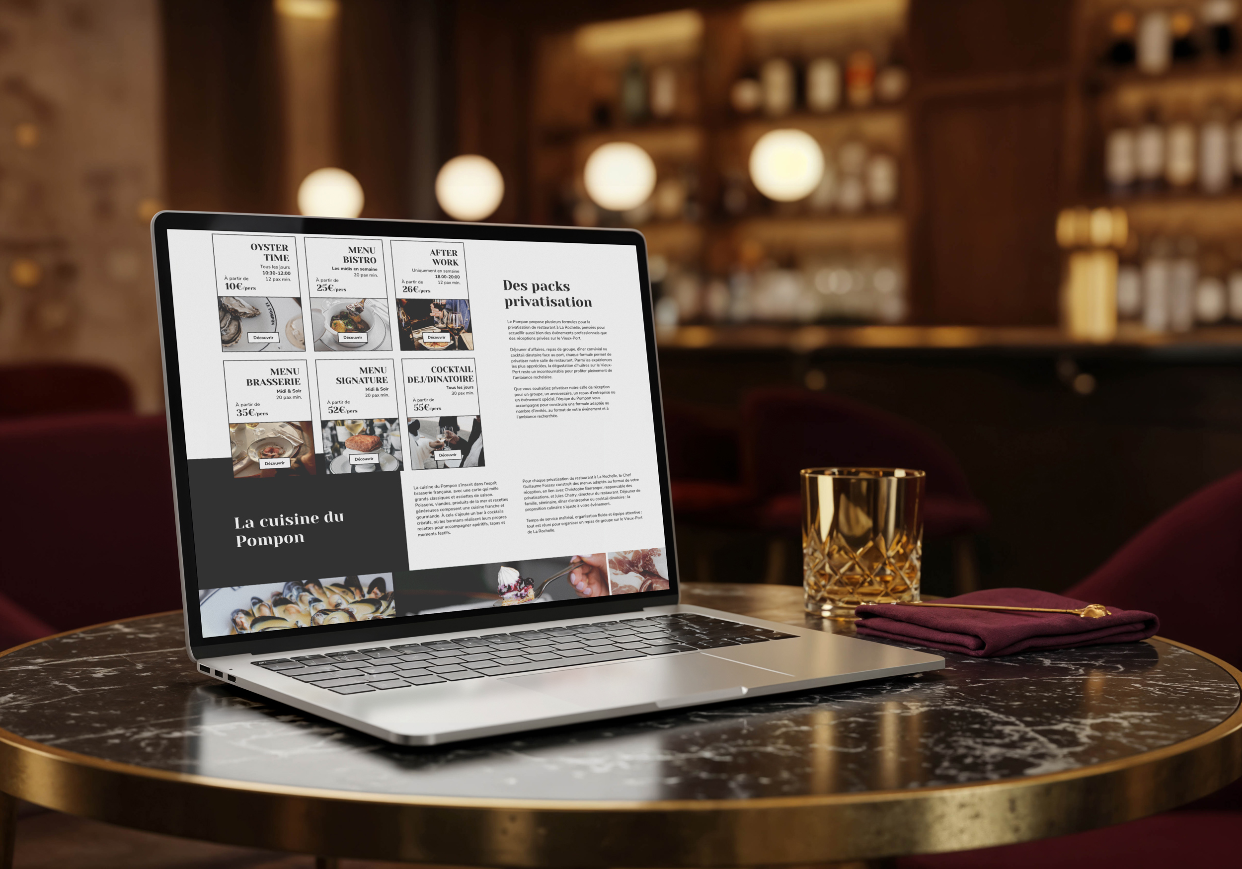 Refonte du webdesign et du site de privatisation et des événements du Pompon à La Rochelle